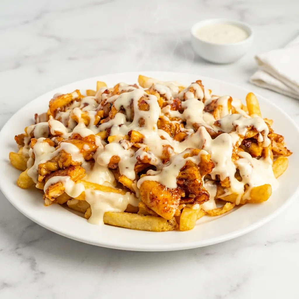 Halal chicken donair with garlic sauce, ready for takeout in Edmonton